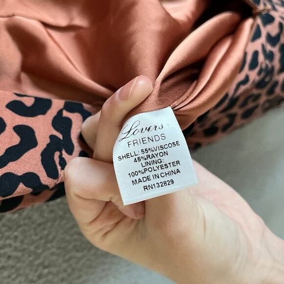 Lovers + Friends Jumpsuit Small Leopard Animal Print Wide Leg Sleeveless Orange - Picture 9 of 16